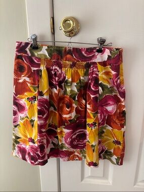 Odille Floral Mini Skirt in Yellow, Magenta & Orange